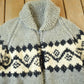 Vintage 1950s Hand-Knit Grey Cowichan Sweater Men's M from propervintagecanada