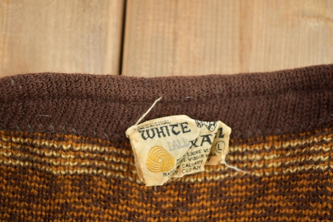 Vintage 1950s Hand-Knit Pattern Cardigan Sweater Men's Large from propervintagecanada