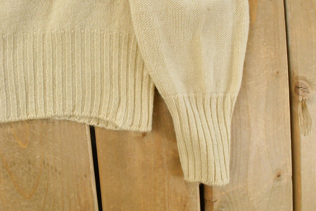 Vintage 1950s Highland Chenille Patch Collegiate Wool Knit Sweater Men's XS-S from propervintagecanada