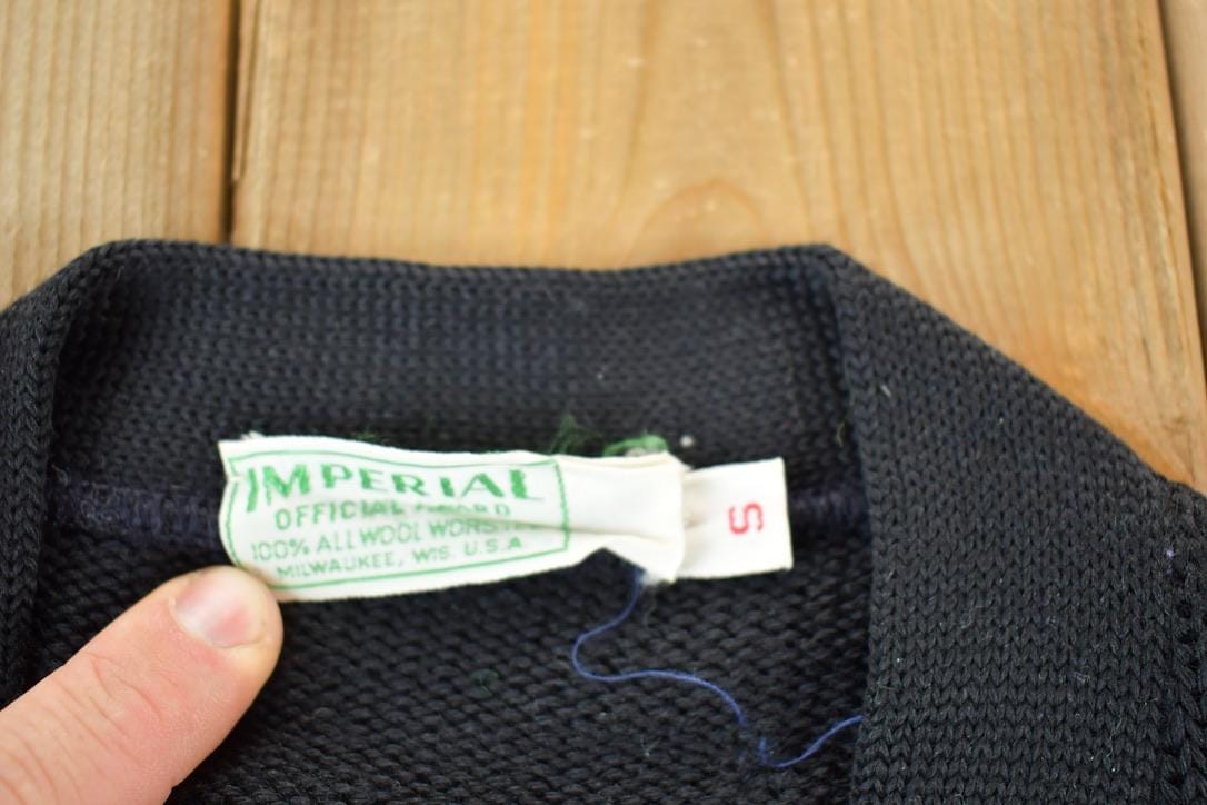 Vintage 1950s Imperial Knit Perfect Mild Distress Cardigan Sweater Men's S from propervintagecanada