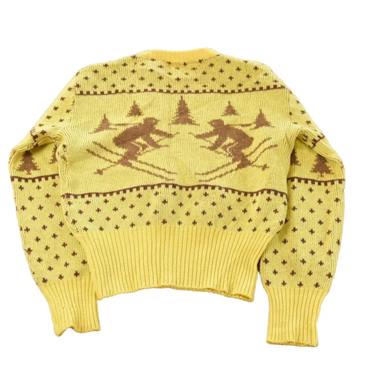 Vintage 1950s Jersild Wool Nordic Ski Jacquard Knit Sweater Men's S from propervintagecanada