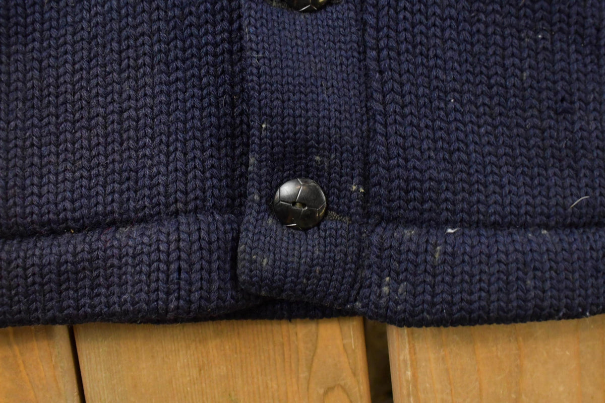 Vintage 1950s Lanza Sweater Collegiate Wool Knit Cardigan Sweater Men's S from propervintagecanada
