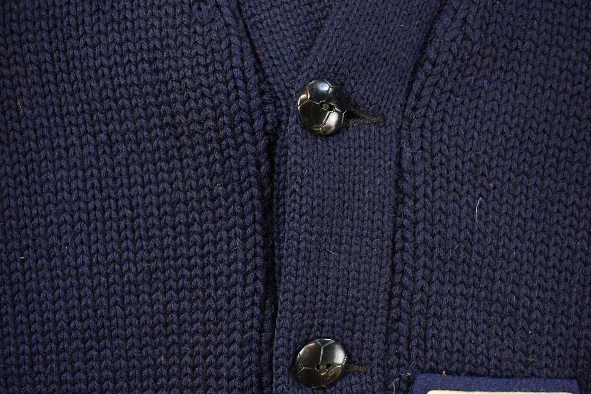 Vintage 1950s Lanza Sweater Collegiate Wool Knit Cardigan Sweater Men's S from propervintagecanada