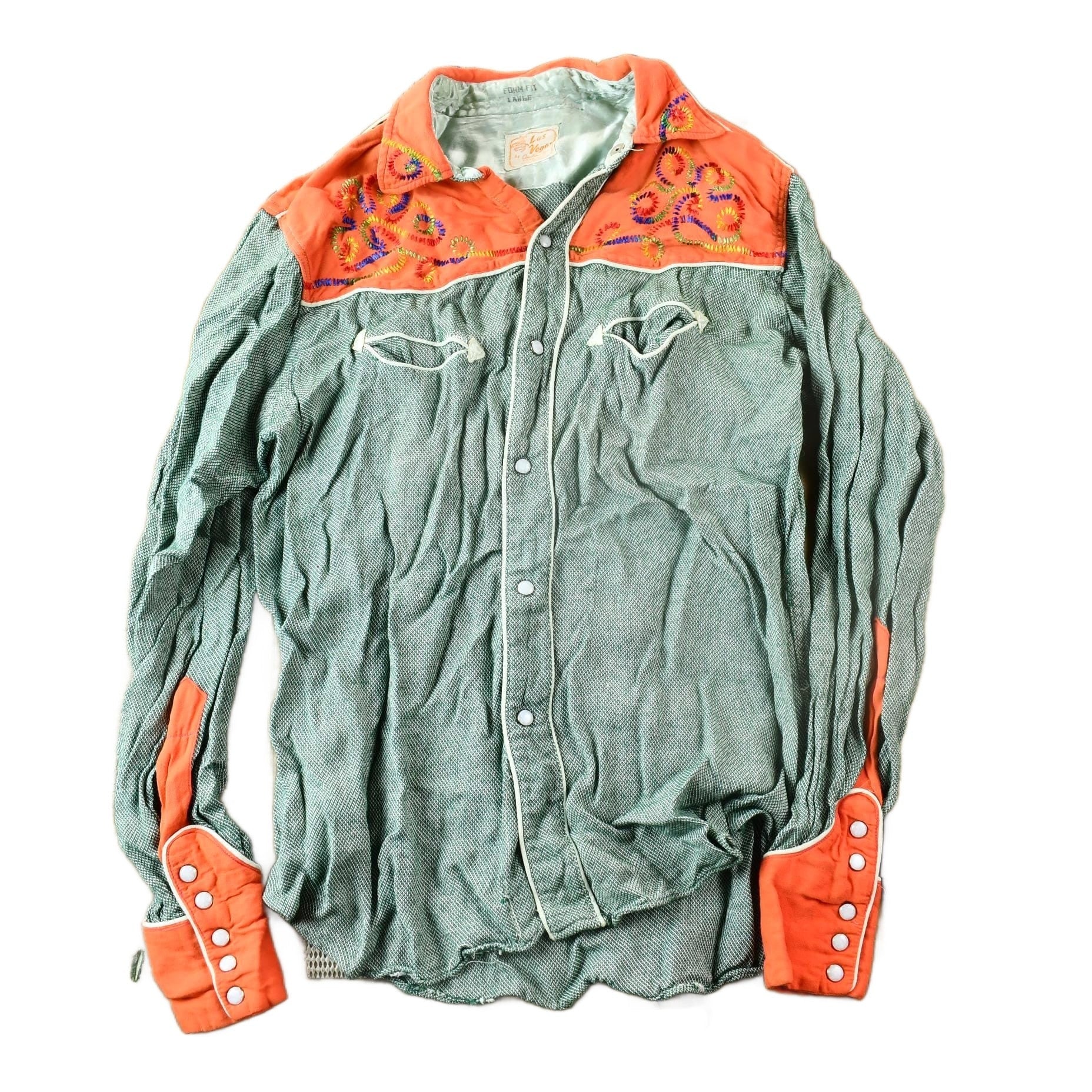 Vintage 1950s Las Vegas By Cowboy Joe Embroidered Western Shirt Men's M from propervintagecanada