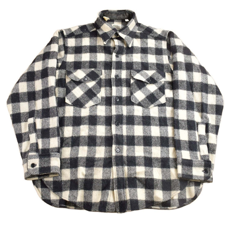 Vintage 1950s LL Bean Buffalo Plaid Wool Button Up Shirt Men's Medium from propervintagecanada