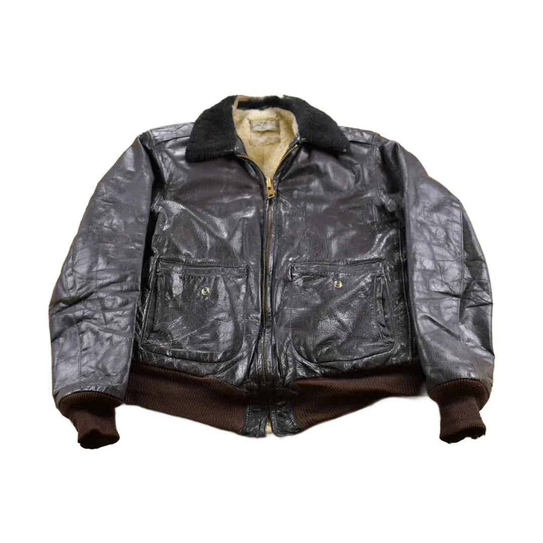 Vintage 1950s LL Bean Leather Jacket Men's Medium from propervintagecanada