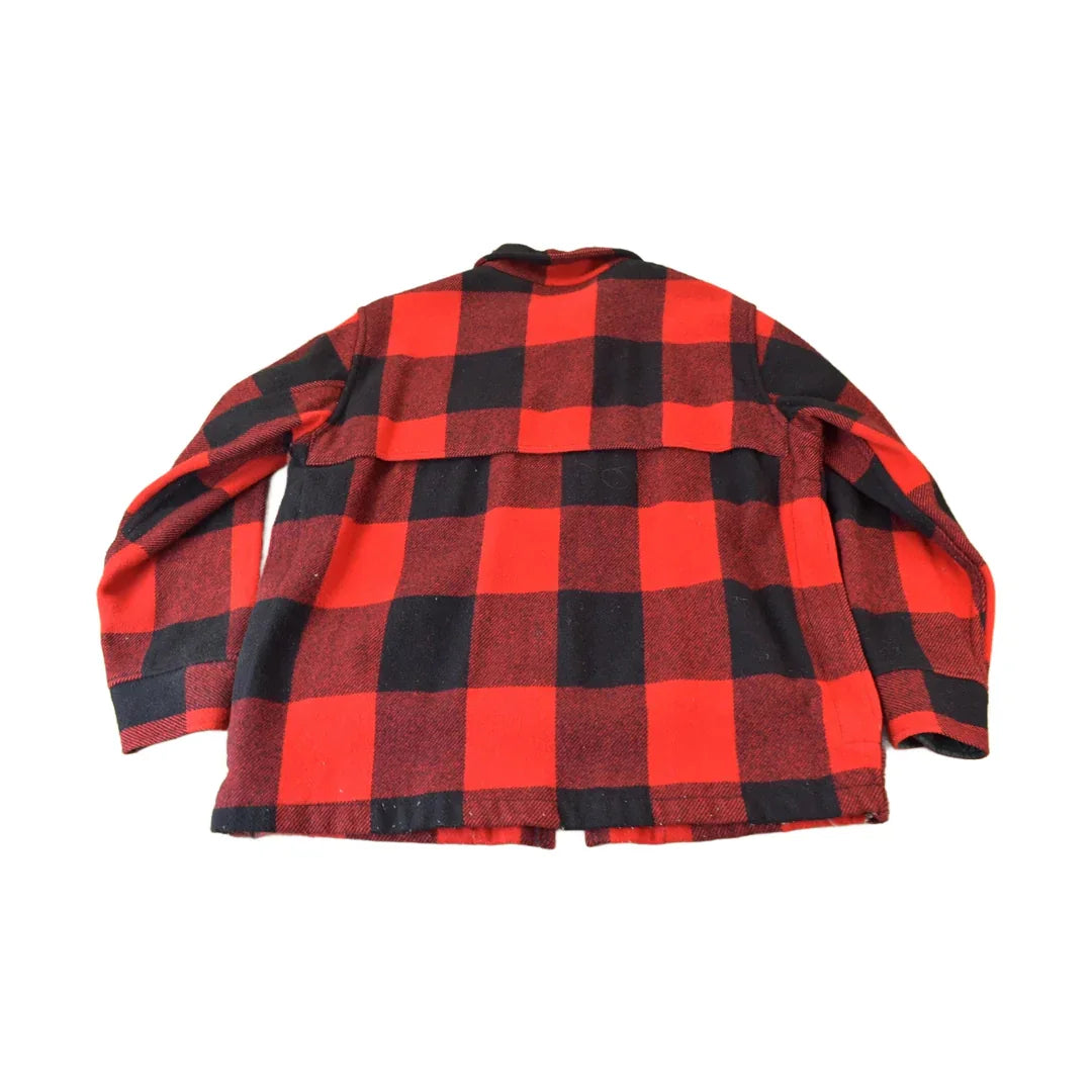Vintage 1950s LL Bean Plaid Heavy Weight Wool Button Up Jacket Men's Large from propervintagecanada