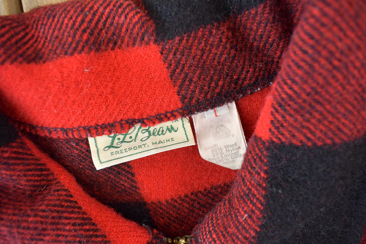 Vintage 1950s LL Bean Plaid Heavy Weight Wool Button Up Jacket Men's Large from propervintagecanada
