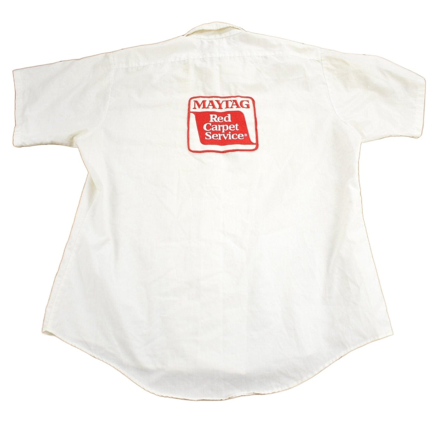 Vintage 1950s Maytag Red Carpet Service Button Up Shirt Men's L from propervintagecanada