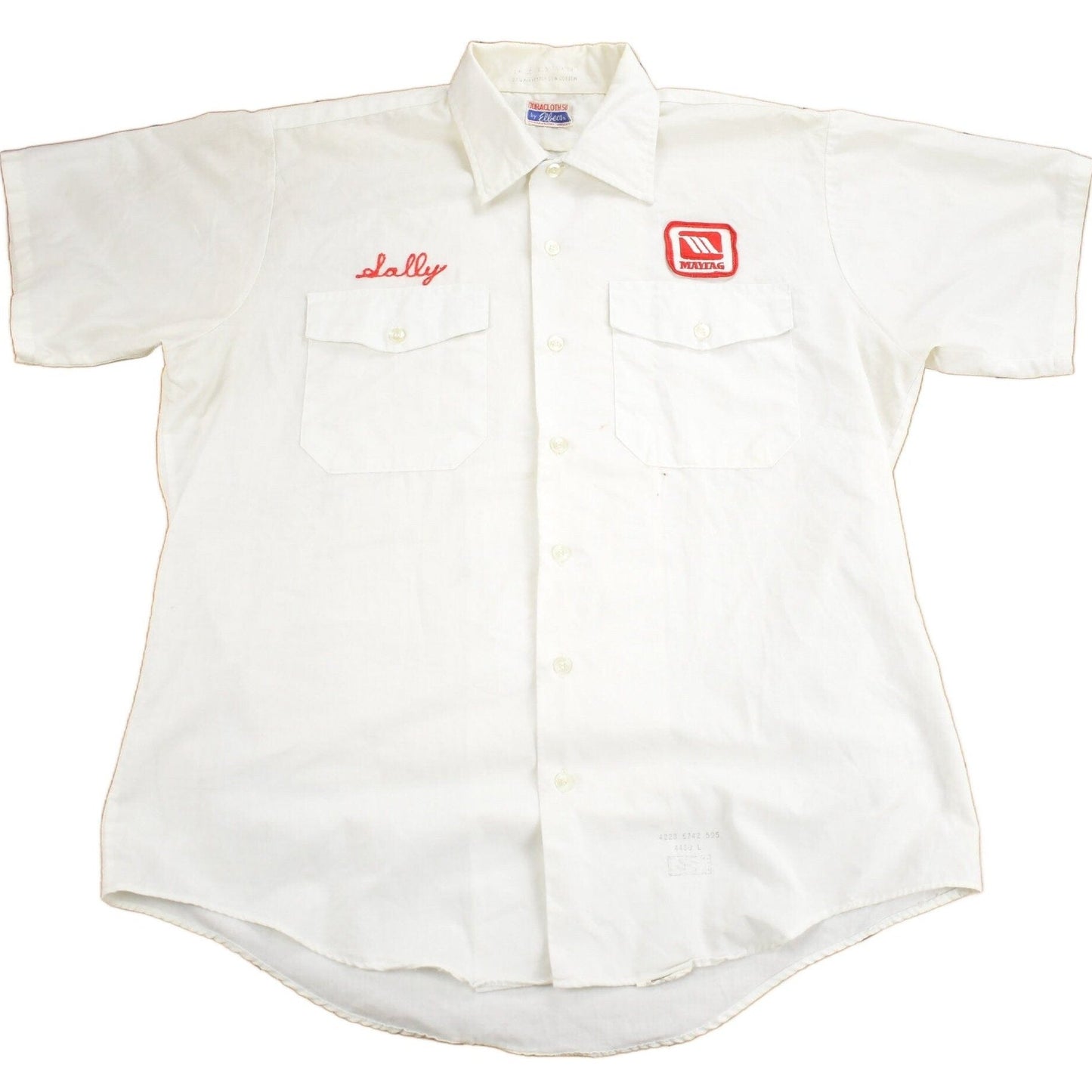 Vintage 1950s Maytag Red Carpet Service Button Up Shirt Men's L from propervintagecanada