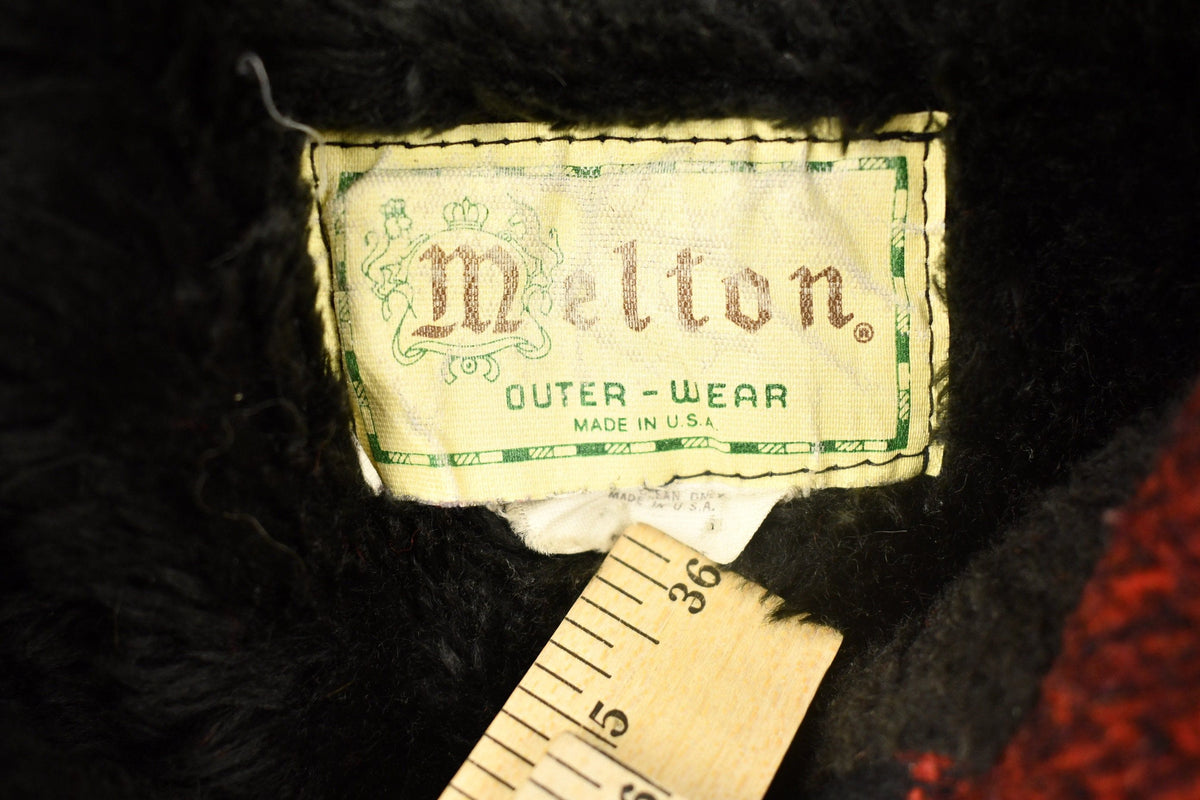Vintage 1950s Melton Outer-Wear Buffalo Plaid Wool Hunting Jacket from propervintagecanada