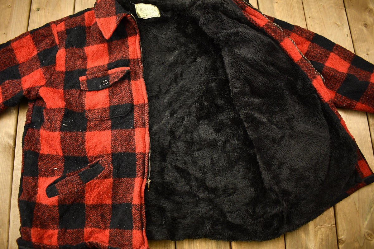 Vintage 1950s Melton Outer-Wear Buffalo Plaid Wool Hunting Jacket from propervintagecanada