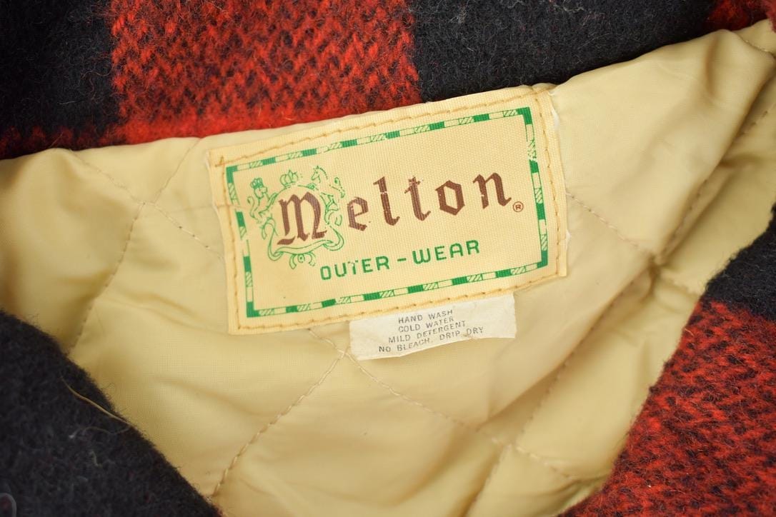 Vintage 1950s Melton Outer-Wear Buffalo Plaid Wool Hunting Jacket Men's 2XL from propervintagecanada