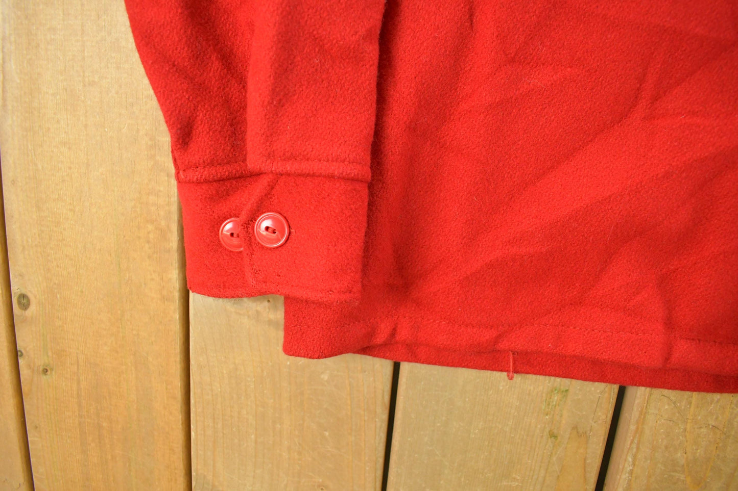 Vintage 1950s Melton Outer-Wear Button Up Flannel Wool Hunting Shirt Jacket Men's L from propervintagecanada