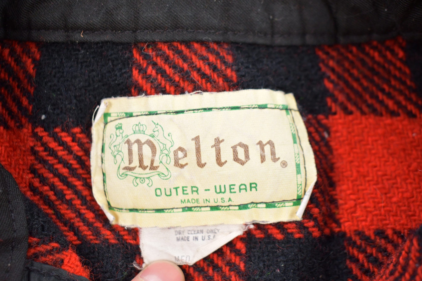 Vintage 1950s Melton Plaid Button Up Shirt / 1950s Button Up / Vintage Flannel / Plaid Flannel / Casual Shirt / Formal Shirt / Made In USA from propervintagecanada