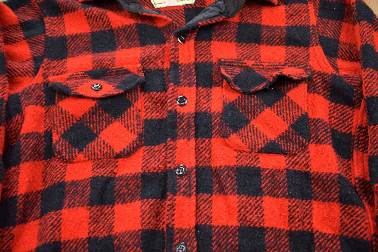 Vintage 1950s Melton Plaid Button Up Shirt / 1950s Button Up / Vintage Flannel / Plaid Flannel / Casual Shirt / Formal Shirt / Made In USA from propervintagecanada