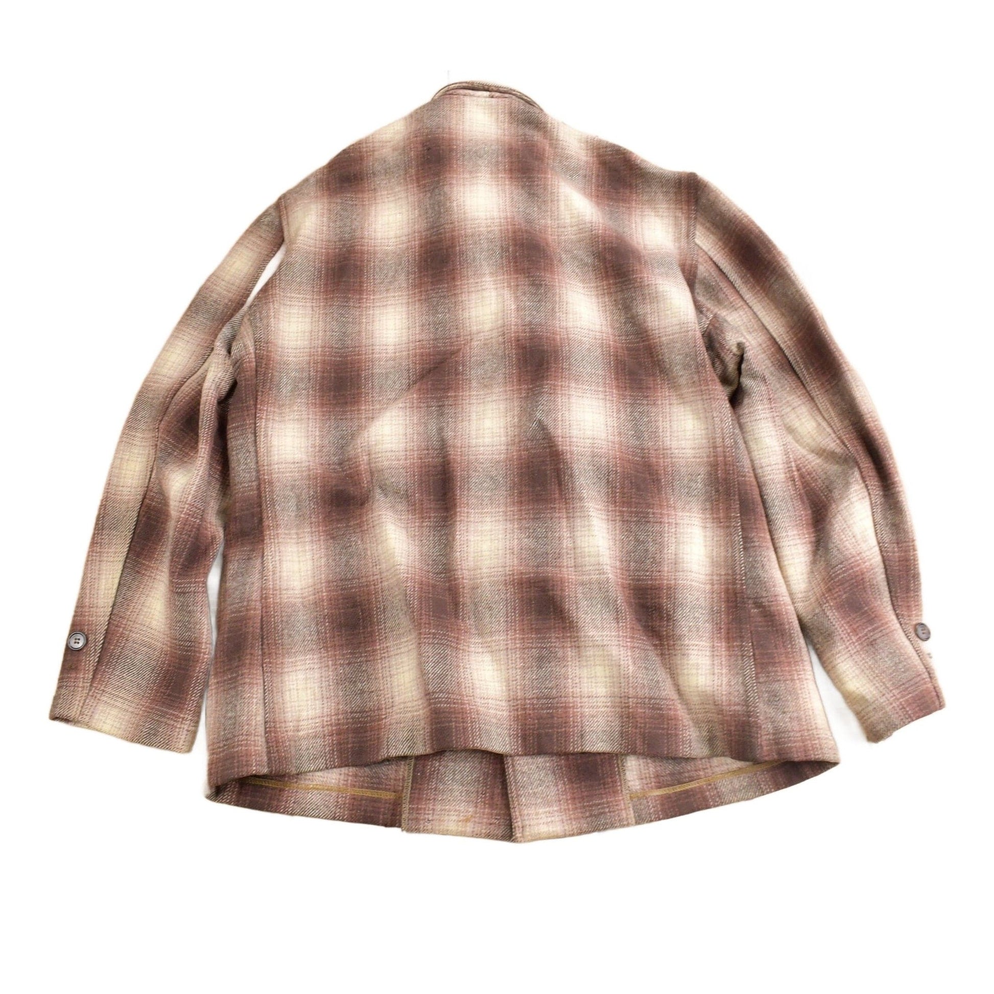 Vintage 1950s Merrill Woolens Shadow Plaid Wool Shacket Men's XL from propervintagecanada