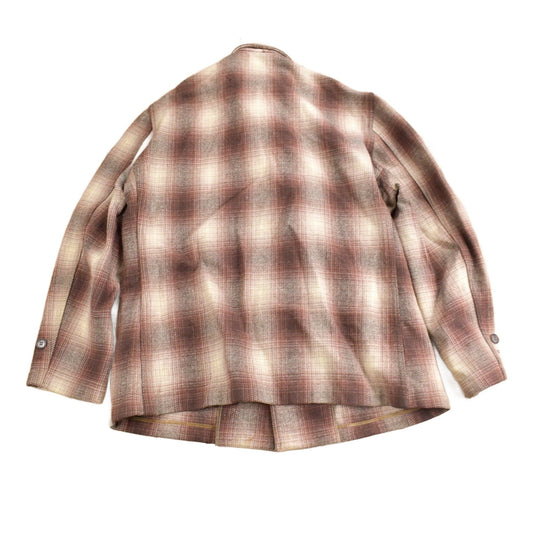 Vintage 1950s Merrill Woolens Shadow Plaid Wool Shacket Men's XL from propervintagecanada