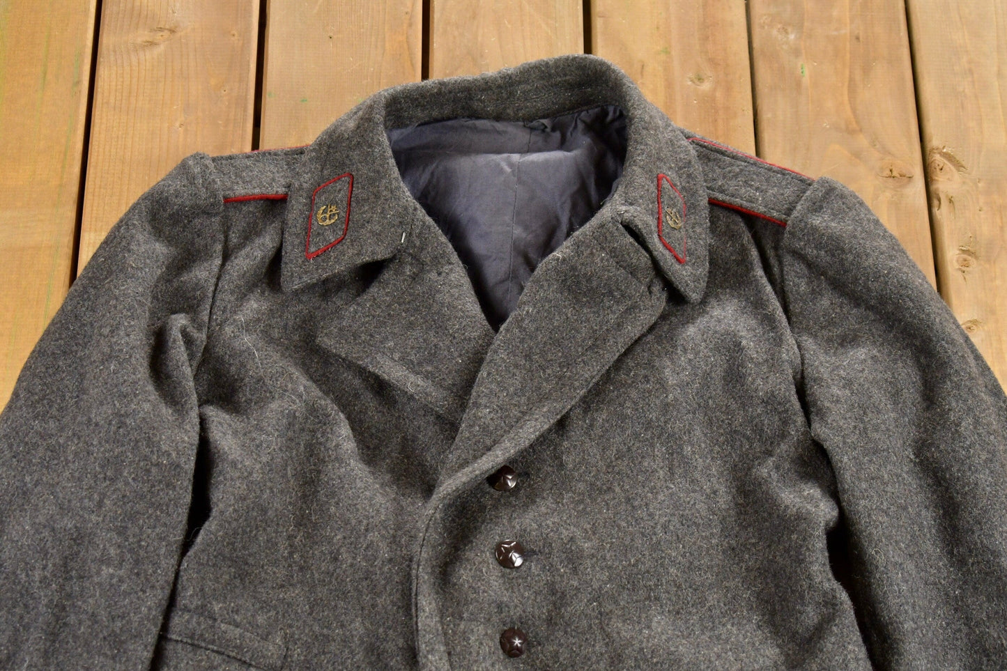 Vintage 1950s Military 100% Wool Jacket Men's Large from propervintagecanada