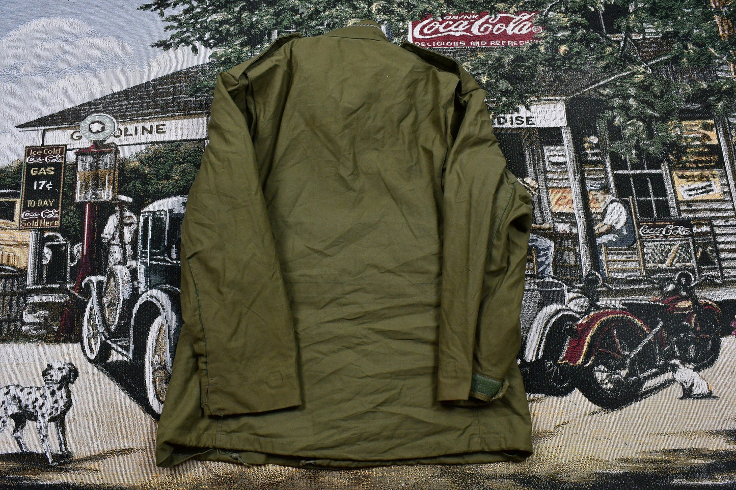Vintage 1950s Military Army Green Jacket Men's Large from propervintagecanada