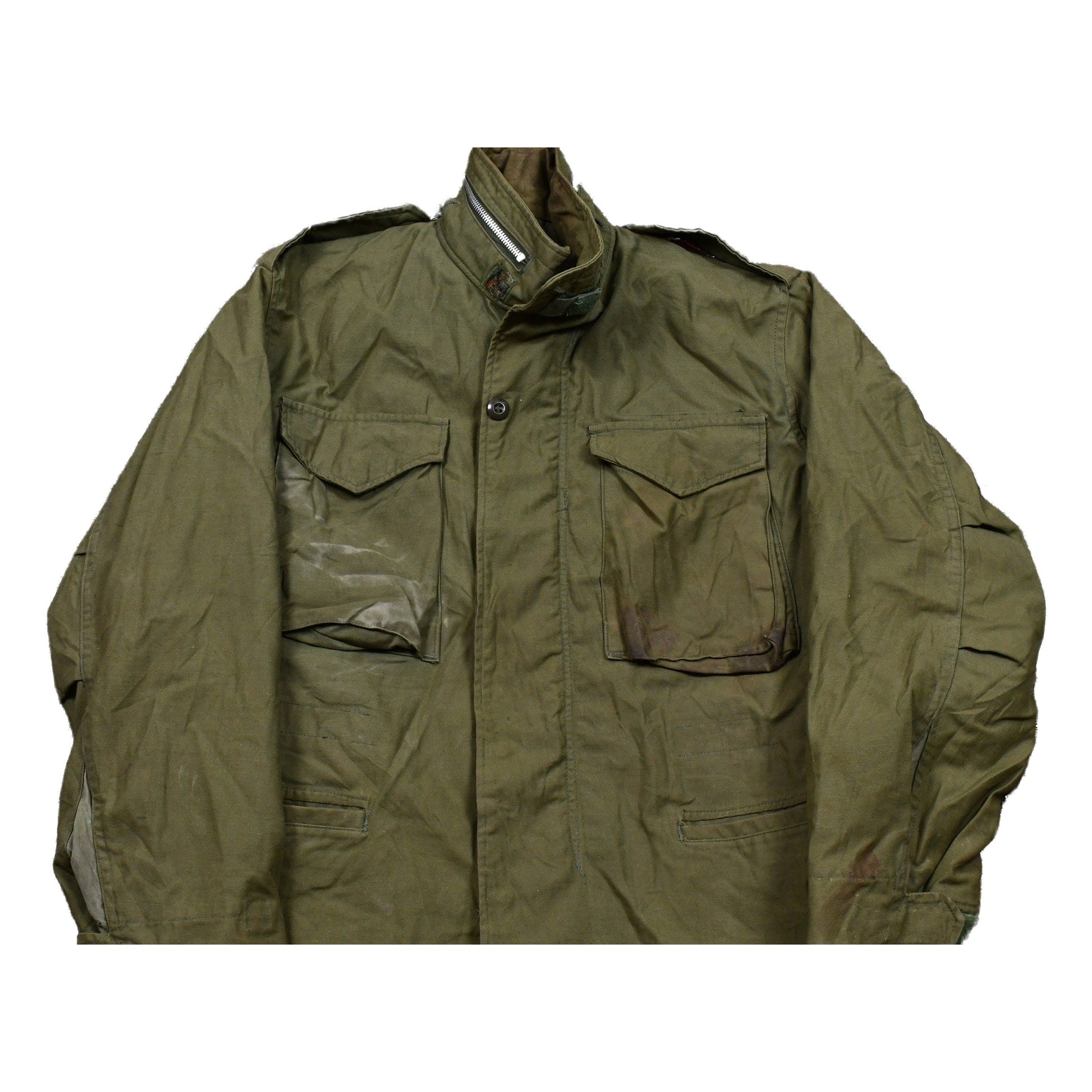 Vintage 1950s Military Army Green Jacket Men's Large from propervintagecanada