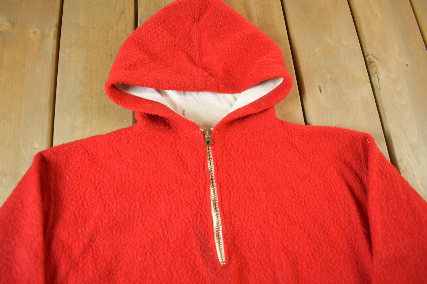 Vintage 1950s Naperville Champion Fleece Quarter Zip Hoodie from propervintagecanada