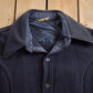 Vintage 1950s Navy Blue Wool Button Up Shirt Men's Large from propervintagecanada