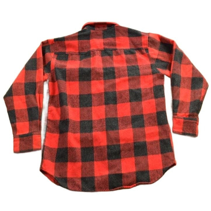 Vintage 1950s P. Kimberley Buffalo Plaid Wool Button Up Shirt Men's Medium from propervintagecanada
