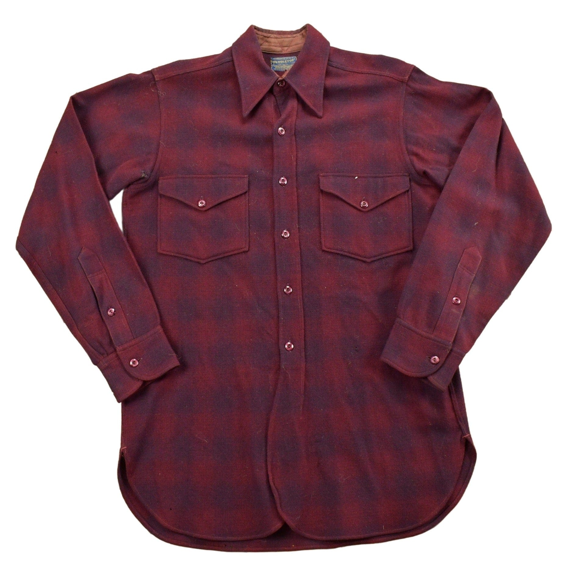 Vintage 1950s Pendleton Button Up Board Shirt Men's Large from propervintagecanada