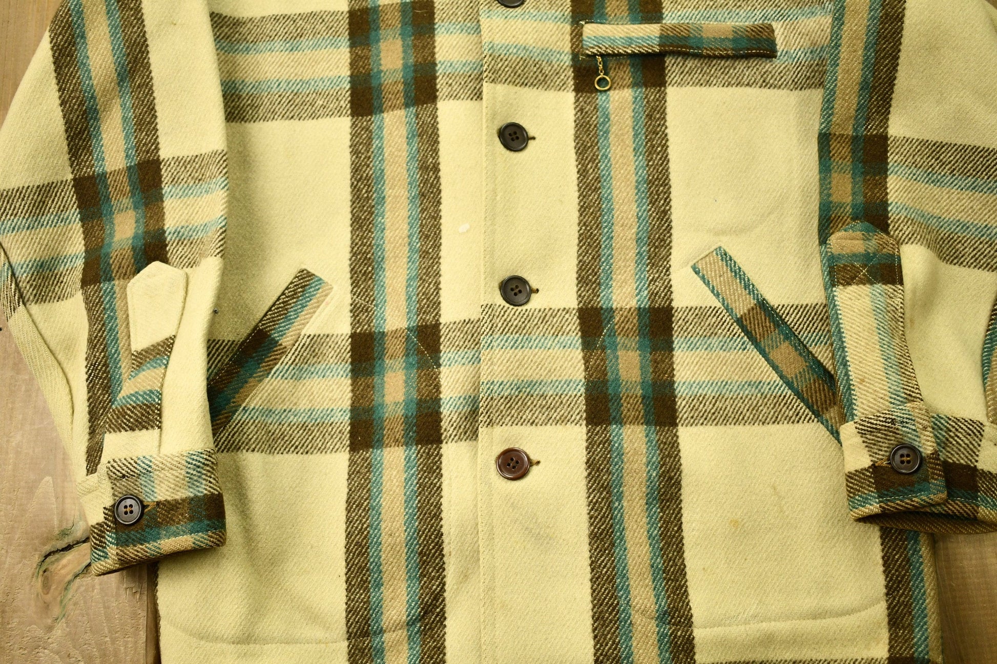 Vintage 1950s Plaid Wool Jacket Men's Small from propervintagecanada