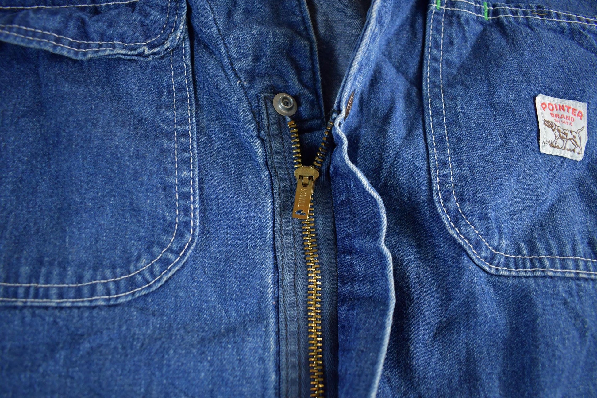 Vintage 1950s Pointer Brand Denim Overalls Jumpsuit Men's 56 x 28 from propervintagecanada