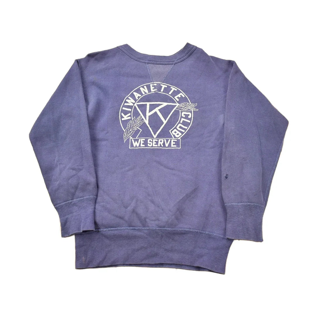Vintage 1950s Single V Crewneck Sweatshirt Kwanette Club We Serve Racquet Club from propervintagecanada