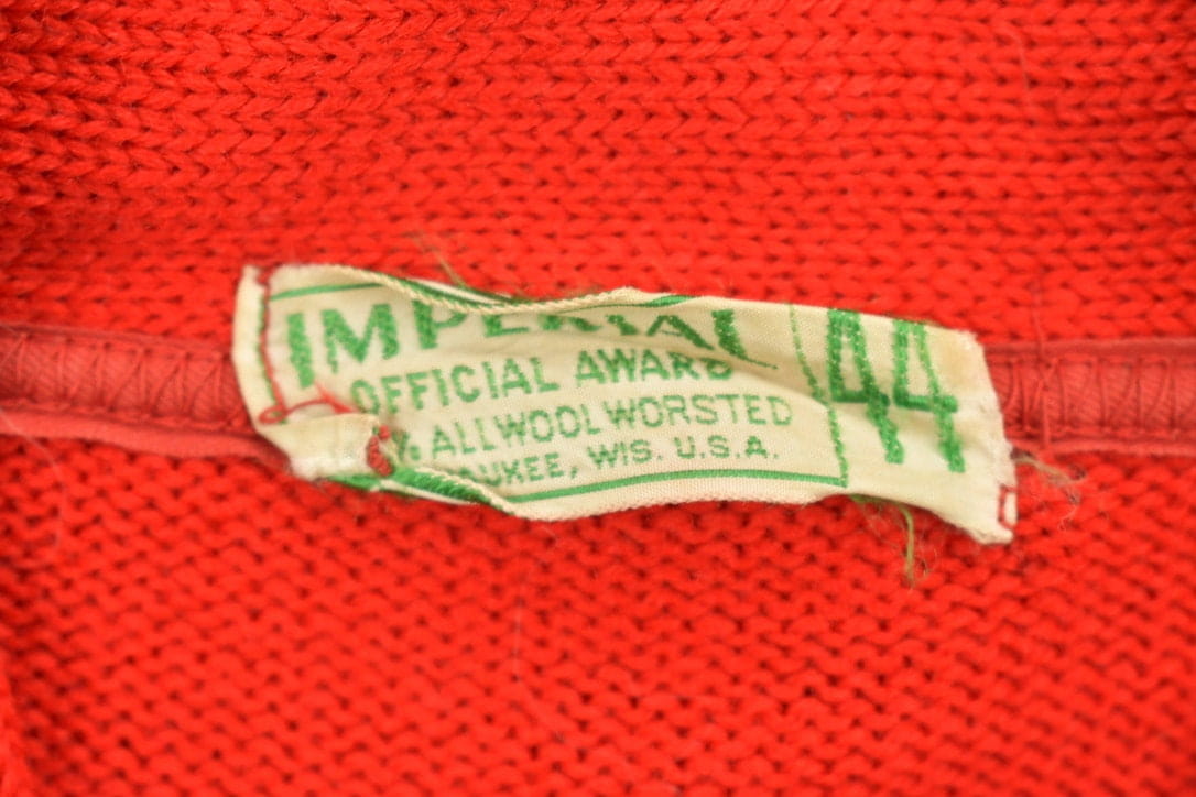 Vintage 1950s St. A Basketball Letterman Knit Cardigan Sweater from propervintagecanada