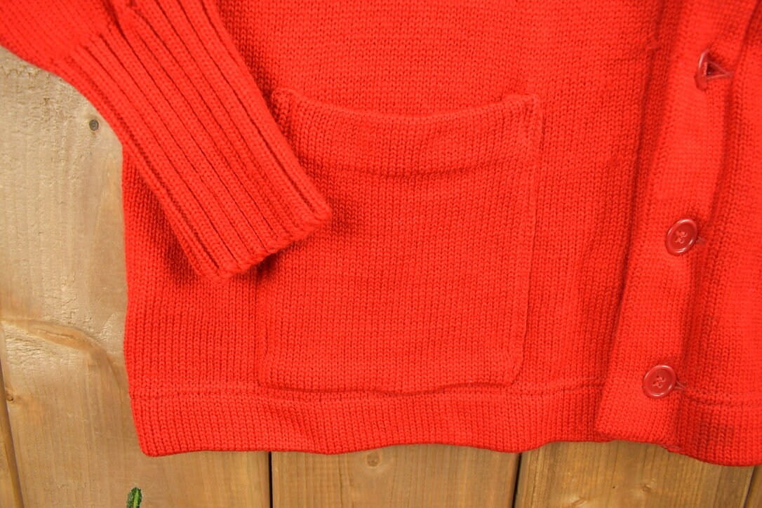 Vintage 1950s St. A Basketball Letterman Knit Cardigan Sweater from propervintagecanada