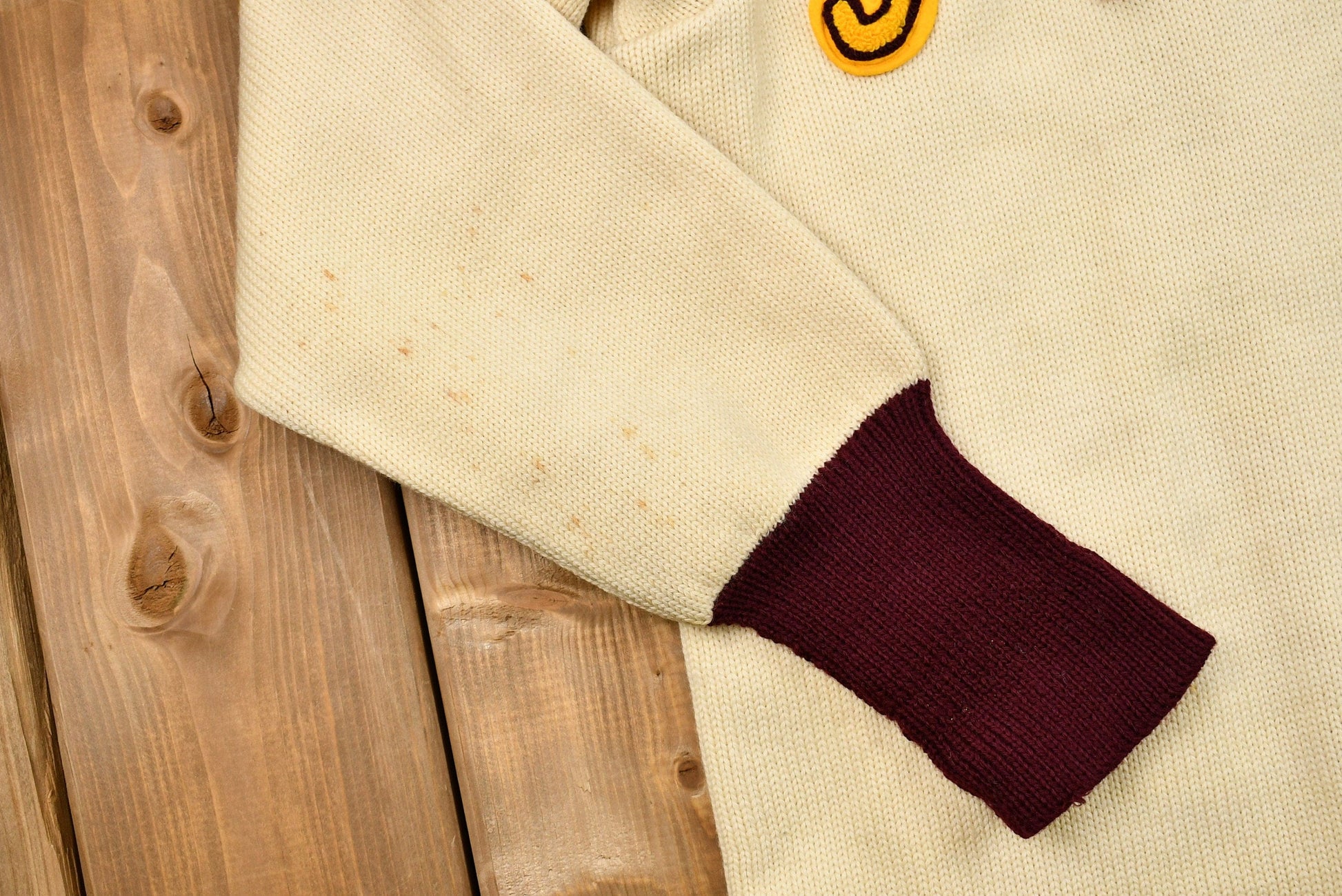 Vintage 1950s St.Ignatius Letterman Knit Cardigan Sweater Men's S from propervintagecanada