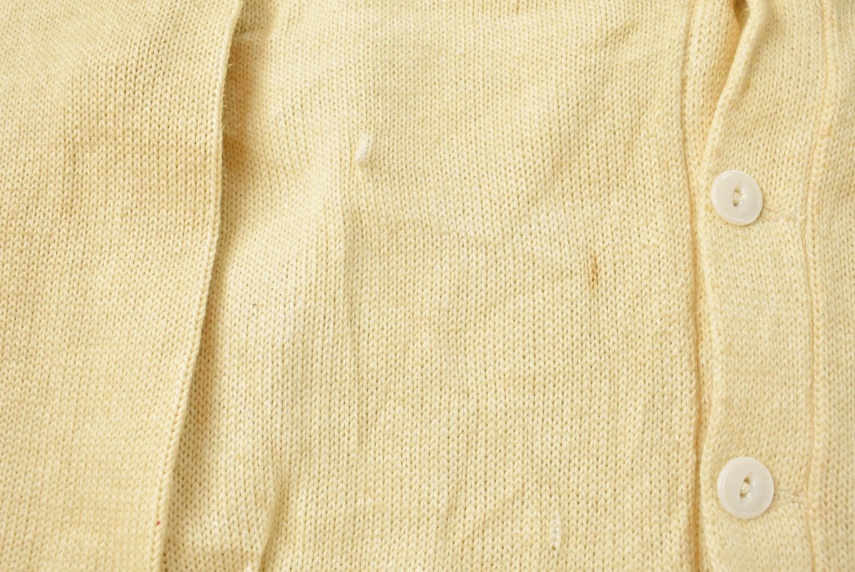 Vintage 1950s Stadium Shaker Sweater Collegiate Wool Knit Cardigan Sweater Men's S from propervintagecanada
