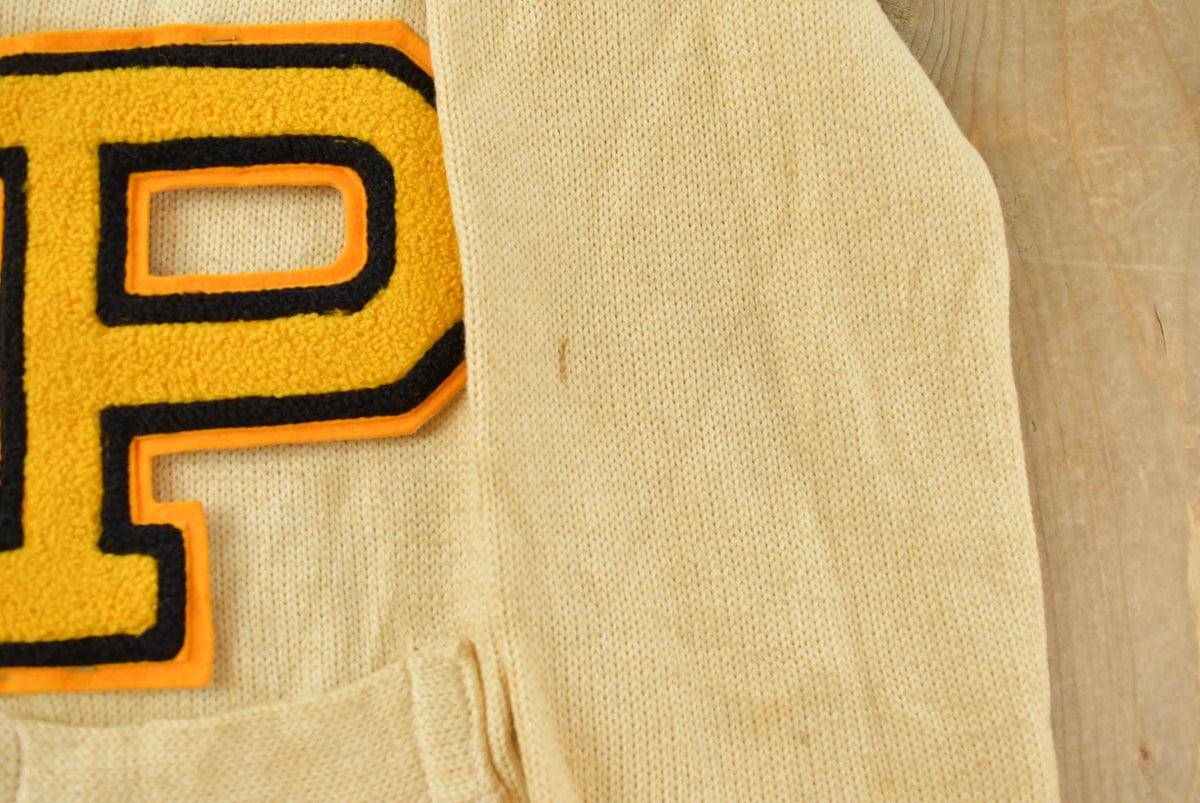 Vintage 1950s Stadium Shaker Sweater Collegiate Wool Knit Cardigan Sweater Men's S from propervintagecanada