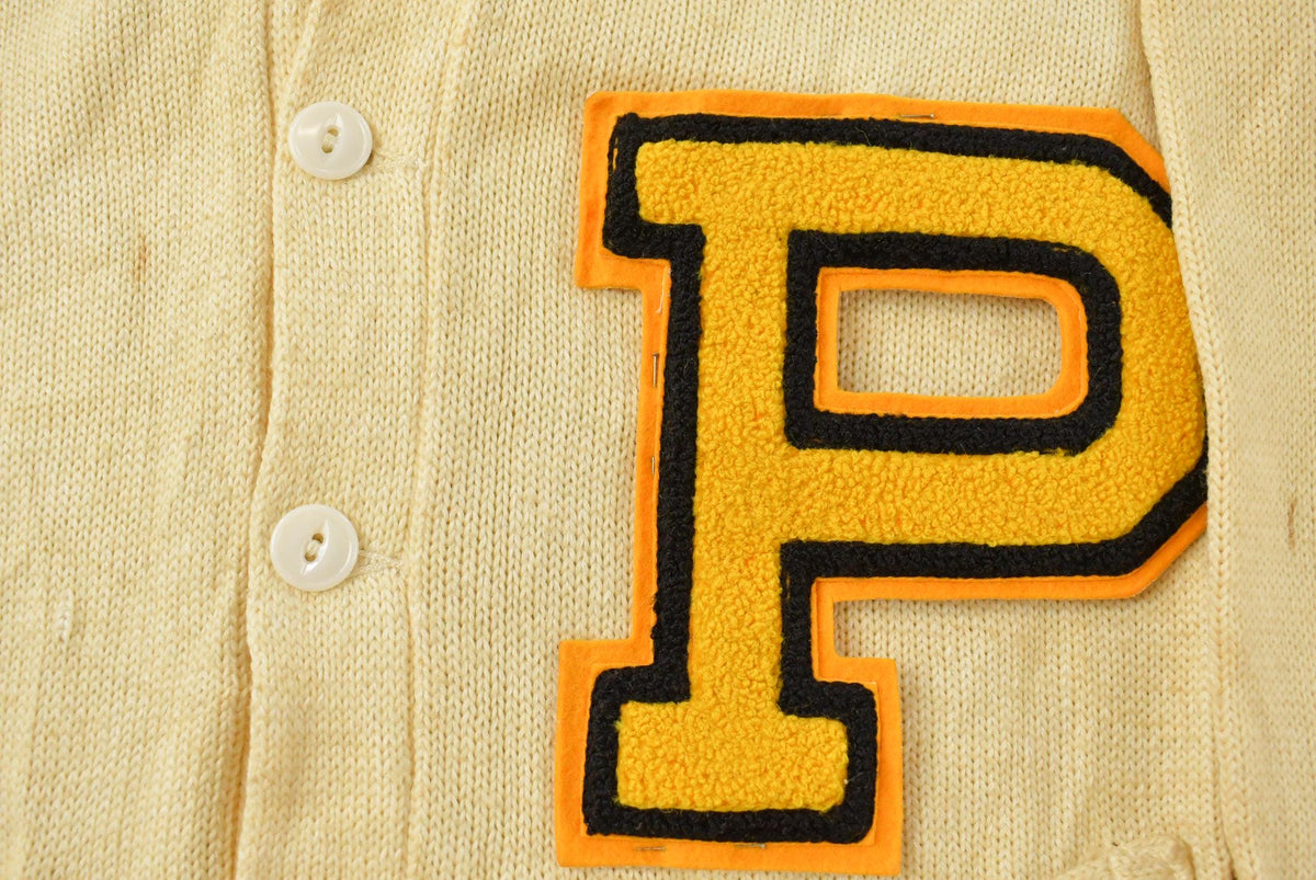 Vintage 1950s Stadium Shaker Sweater Collegiate Wool Knit Cardigan Sweater Men's S from propervintagecanada