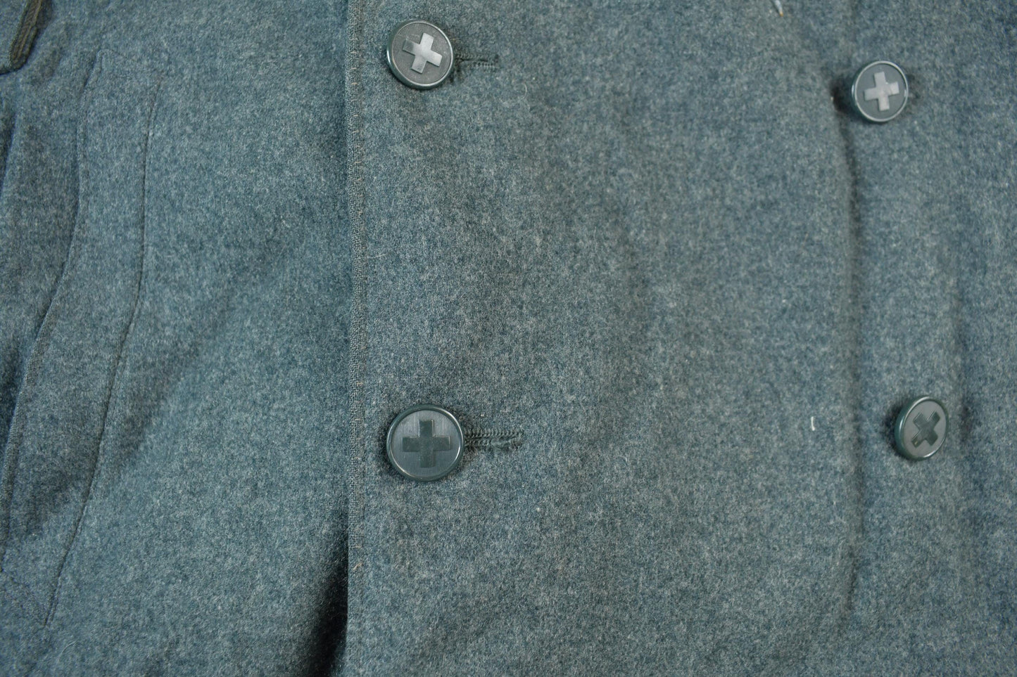Vintage 1950s Swiss Military Wool Overcoat Men's Large from propervintagecanada