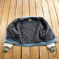 Vintage 1950s Thronridge Highschool Leather & Wool Embroidered Varsity Jacket Made In USA from propervintagecanada