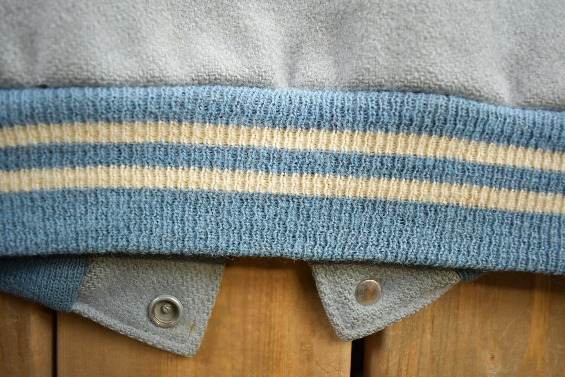 Vintage 1950s Thronridge Highschool Leather & Wool Embroidered Varsity Jacket Made In USA from propervintagecanada