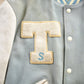 Vintage 1950s Thronridge Highschool Leather & Wool Embroidered Varsity Jacket Made In USA from propervintagecanada