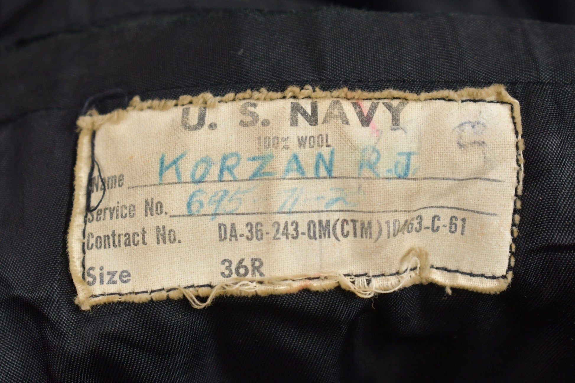 Vintage 1950s USN Naval Wool Double Breasted Jacket Men's Medium from propervintagecanada