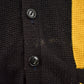 Vintage 1950s Vertical Yellow Racing Stripe Knitted Cardigan Sweater Men's S from propervintagecanada