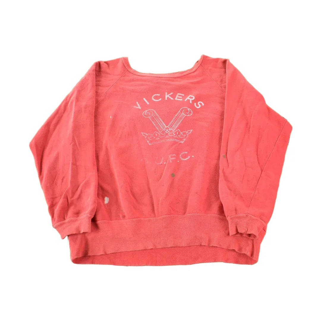 Vintage 1950s Vikers R.U.F.C. Sun Faded Distressed Crewneck Sweatshirt from propervintagecanada