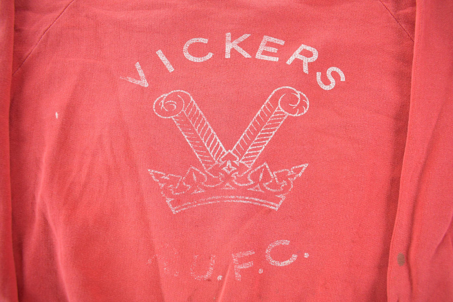 Vintage 1950s Vikers R.U.F.C. Sun Faded Distressed Crewneck Sweatshirt from propervintagecanada