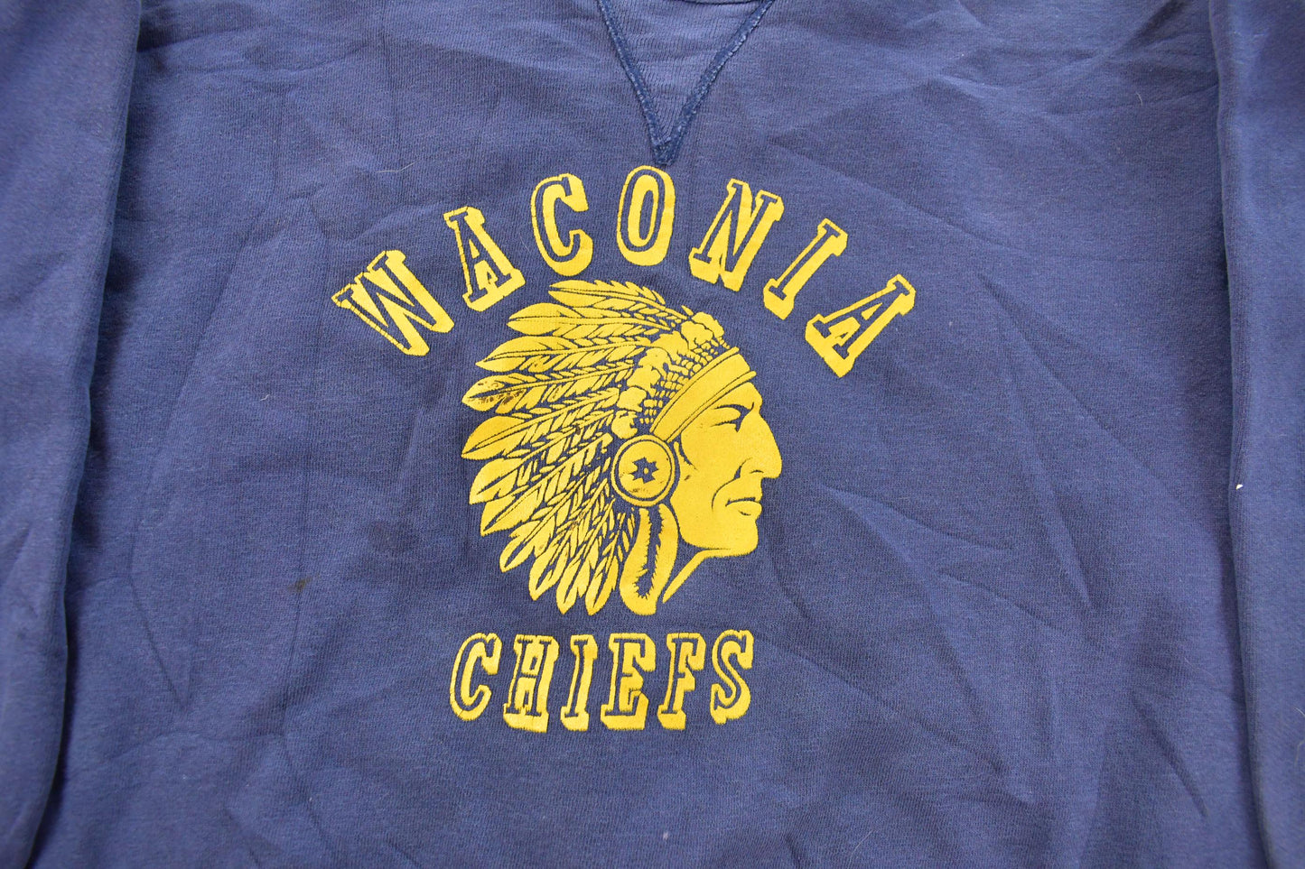 Vintage 1950s Waconia Chiefs Single V Crewneck Sweatshirt Men's S from propervintagecanada