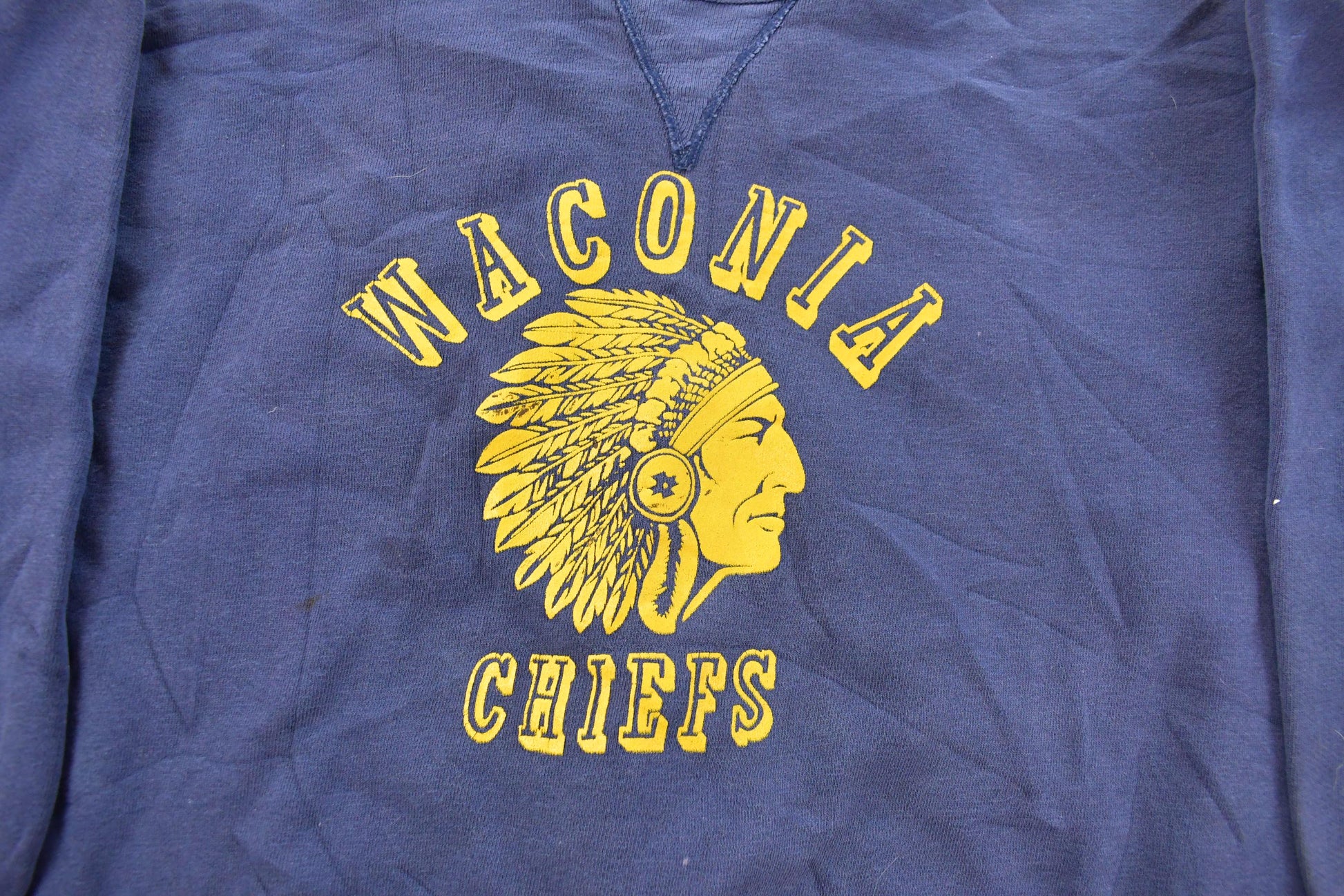 Vintage 1950s Waconia Chiefs Single V Crewneck Sweatshirt Men's S from propervintagecanada