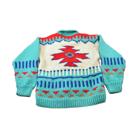 Vintage 1950s Western Aztec Pattern Cowichan Sweater from propervintagecanada