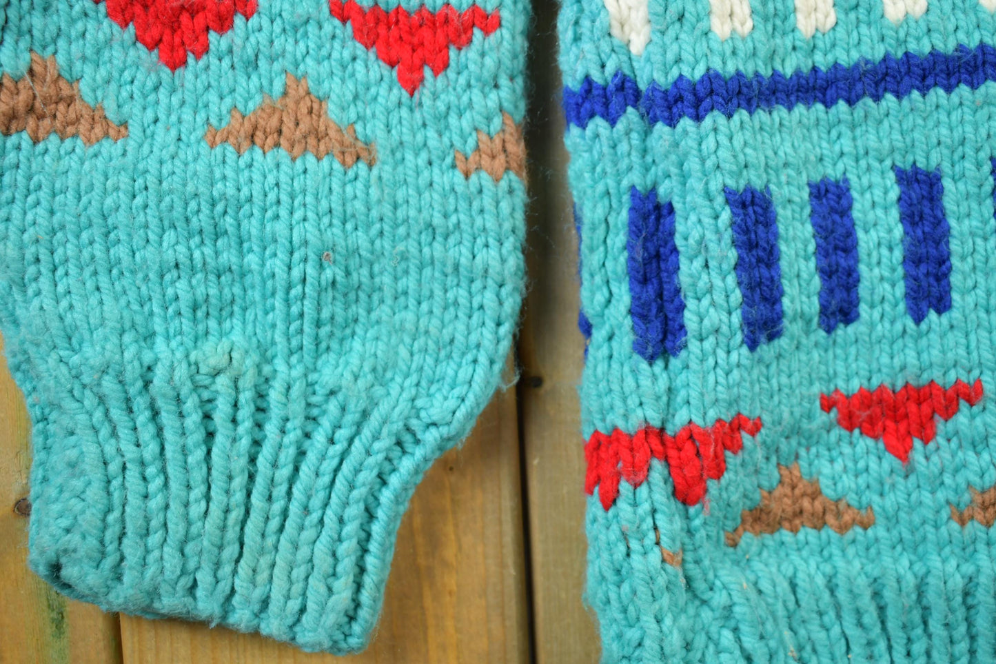 Vintage 1950s Western Aztec Pattern Cowichan Sweater from propervintagecanada